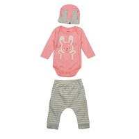 Picture of Safi Modest Printed Baby Romper with Long Sleeves and Jogger with Cap Set