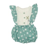 Picture of Safi Modest Polka Dots Baby Romper with Cap Sleeves