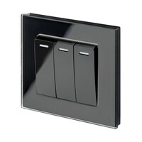 Picture of Retro Touch 3 Gang Pulse/Retractive Light Switch, Black, 10A