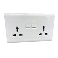 Picture of 2 Gang Electric Switch  socket Board, White