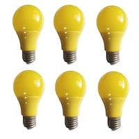 Picture of EVB Sister-A A60 LED Frosted Light Bulb, Yellow, 9W, Pack of 6pcs