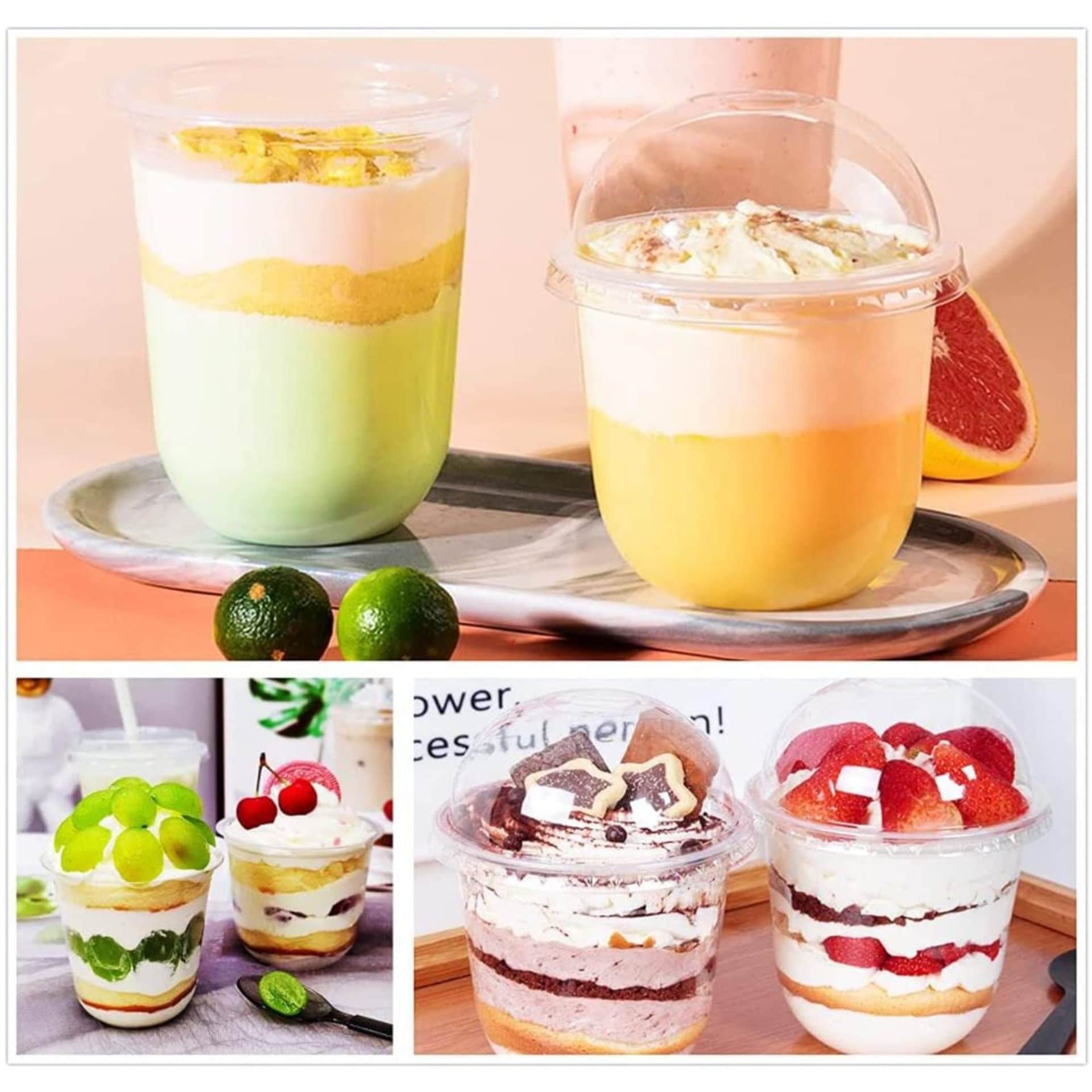 Shop Fufu FUFU Plastic Disposable Ice Cream Cups with Lids - Set Of 50 ...