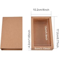 Picture of FUFU Kraft Paper Festival Gift Drawer Box, Brown - Set Of 16 Pcs