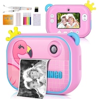 Picture of Wifi Instant Print Camera with 32GB Memory Card,Zero Ink Kids Camera with Print Paper,Selfie Video Digital Camera with HD 1080P 2.4 Inch IPS Screen, Flamingo
