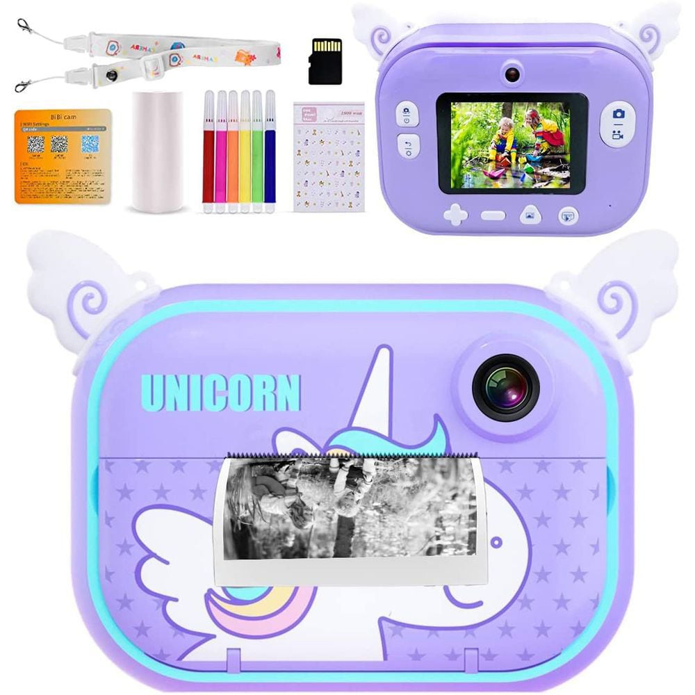 Instant Print Kids Camera 2.4 Color Screen with 3 Rolls Print Paper and  32GB Memory Card - Green Wholesale