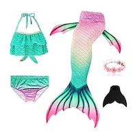 Picture of Cutiecute Mermaid Swimming Suit with Fin, Mint, 110, 3 Pcs
