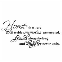 Picture of Removable Wall Sticker, Home Love Friend Laughter