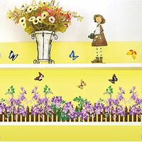 Picture of Removable PVC DIY Flowers Fence Waterproof Wall Stickers, Purple