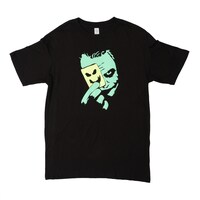Picture of Jocker With Card Printed Neon Crew Neck T-shirt with Short Sleeves, Yellow and Green