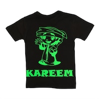 Picture of Kareem Printed Neon Crew Neck T-shirt with Short Sleeves, Green and Black