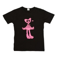 Picture of Kissy Missy Printed Neon Crew Neck T-shirt with Short Sleeves, Pink and Black