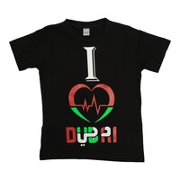 Picture of I Love Dubai Printed Neon Crew Neck T-shirt with Short Sleeves, Multicolor