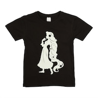 Picture of Rapunzel Printed Neon Crew Neck T-shirt with Short Sleeves, Silver and Black