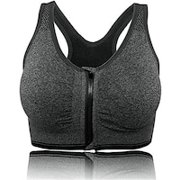 Picture of AQAQ Women's Front Zip Wireless Active Yoga Sports Bra