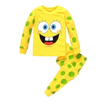 Picture of AQAQ Toddler's Cartoon Print Top and Pajama Outfit Set