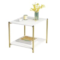 Picture of AFT Minty Series Double Layer Square Shape End Table, White