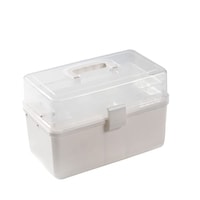 Picture of Zlass Three Layer Plastic First Aid Kit Box With lock and handle, White