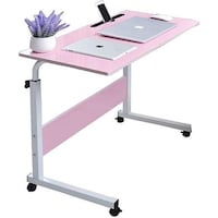 Picture of Height Adjustable Swivel Wheel Rolling Bedside Computer Table