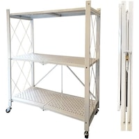 Picture of JJ 3-Layer Multi-Shelf Foldable Storage Shelves, White