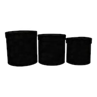 Picture of Wishes Velvet Cylindrical Gift Box with Cover, Black, Set of 3