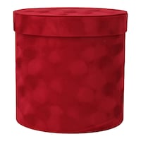 Picture of Wishes Velvet Cylindrical Gift Box with Cover, Red