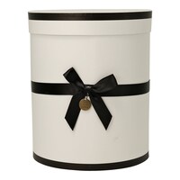 Picture of Wishes Velvet Cylindrical Gift Box with Cover and Ribbon, Beige