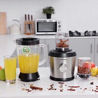 Picture of Olsenmark 3 in 1 2 Speed Multifunctional Blender, 500W - Black and Silver