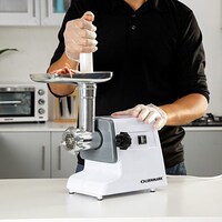 Picture of Olsenmark Meat Grinder with 3 Mincing Plates, 800W - White