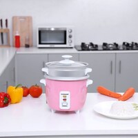 Picture of Olsenmark 3 In 1 Rice Cooker with Tempered Glass Lid, 0.6L - Pink