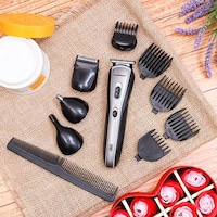 Picture of Olsenmark 10 In 1 Rechargeable Grooming Set, OMTR4036 - Black & Silver