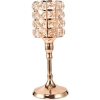 Picture of East Lady Crystal Pattern Candle Holder Stand, 28x10cm - Gold