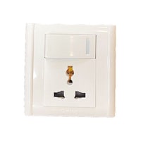 Picture of East Lady Wall Power Supply Socket with Switch, 9x9cm - White