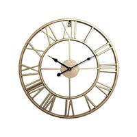 Picture of East Lady Retro Roman Number Round Metal Wall Clock, 70x70cm - Gold