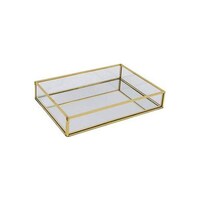 Picture of East Lady Serving Tray, 20x14x3.5cm - Gold and Clear