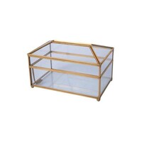 Picture of East Lady Tissue Holder, 23x12x12cm - Clear and Gold