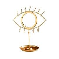 Picture of Maston Eye Designed Mirror with Hanging Stand and Tray, Gold and Clear