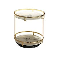 Picture of East Lady 2-Layer 360 Degree Rotating Cosmetic Holder Stand, White and Gold