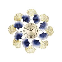 Picture of East Lady Floral Design Wall Clock, 67x67cm - Gold and Blue