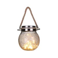 Picture of Crack Glass Outdoor Solar Hanging Jar Lamp, 5.5inch - Transparent