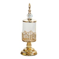 Picture of Elegant Metallic Candle Holder With Cover - Gold