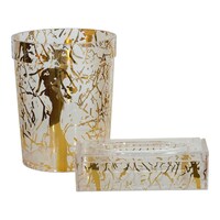 Picture of Elegant Acrylic Tissue Box With Dustbin - Gold