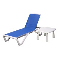 Picture of Mosada Sun Bath Chair With Table - Blue & White