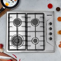 Picture of Geepas Stainless Steel Built-In Gas Hob, 4 Burners, GGC31035