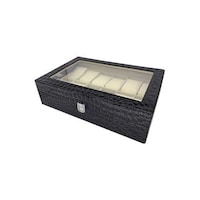 Picture of Stylish Watch Organizer Box with 12-Compartment, Black