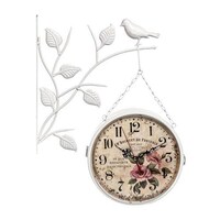 Picture of East Lady 5-Piece Bird Leaves Double Sided Hanging Wall Clock Set, White