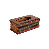 Picture of East Lady Wooden Book Shaped Tissue Holder Box, Brown