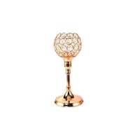 Picture of East Lady Crystal Pattern Candle Holder, Gold - 25x10cm