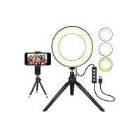 Picture of Mactrem Mini LED Photography Ring Light with Tripod Stand, White