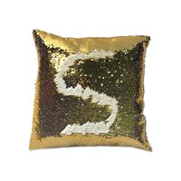 Picture of East Lady Magic Sequins Cushion Cover with Pillow, 40x40cm - Gold and White