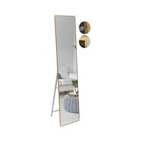 Picture of Classy Framed Floor Standing Mirror with Stand, 145x36cm - Gold